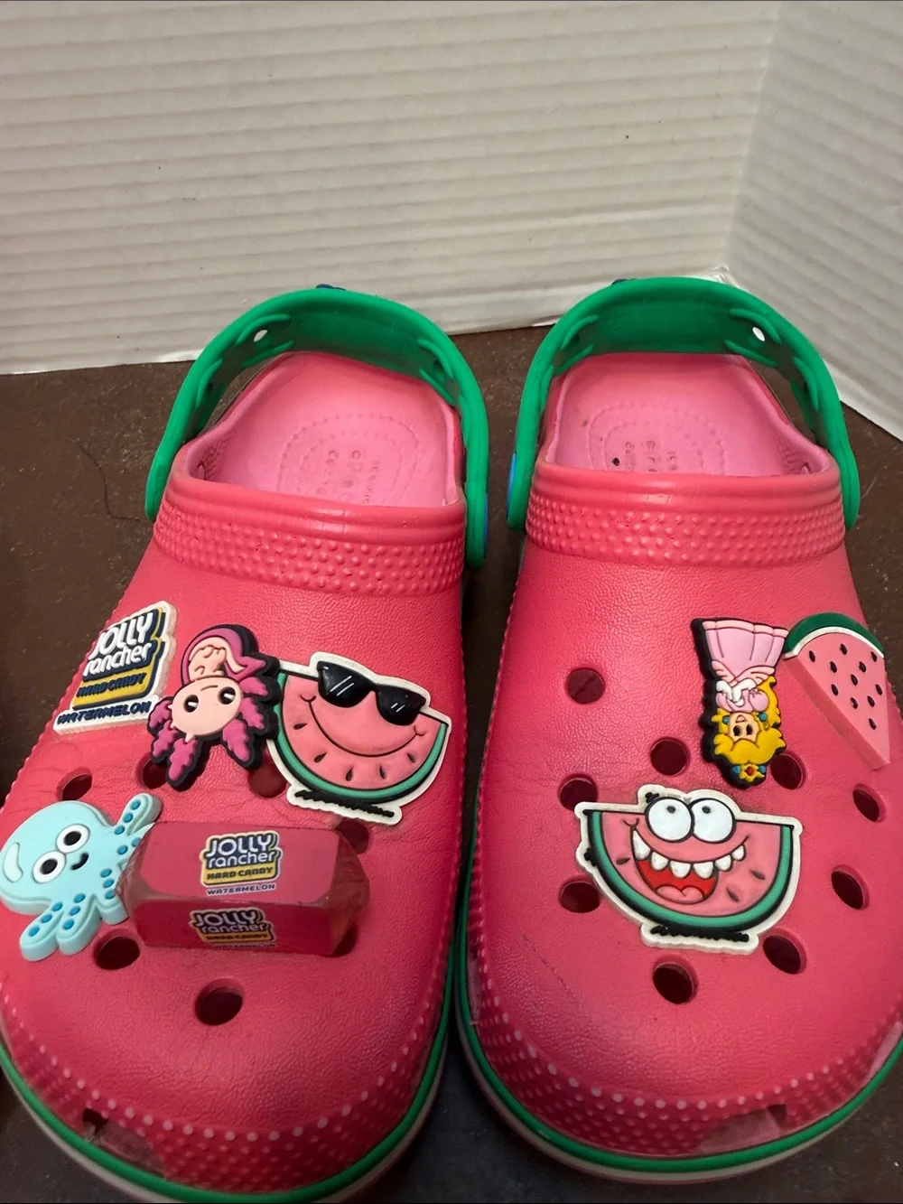 Kids Crocs Classic Pink Slip-On Clogs - 2 pairs, size youth 13